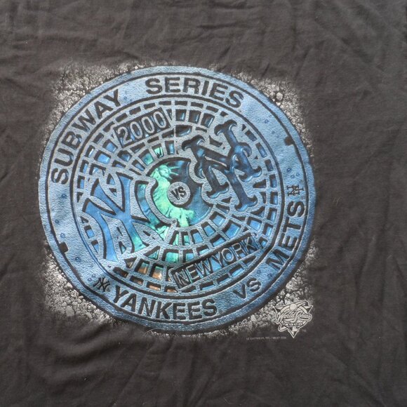 Vintage NY Yankees vs Mets Subway Series 2000 World Series T-Shirt Y2K Men's XL - Picture 4 of 9
